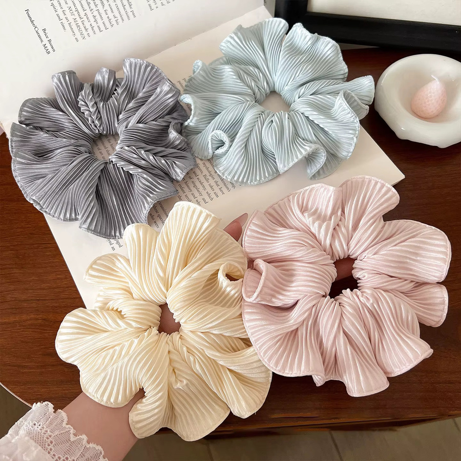 FENGCHE Scrunchies für Damen, Satin-Streifen-Haargummis - Bild 2