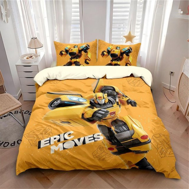 Transformers Bettwäsche Set mit Bettbezug und Kissenbezug in Gelb, B/H: 200 x 200 cm - Bild 1