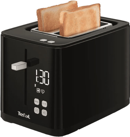 Tefal Smart & Light TT6408 Toaster in Schwarz mit Digitalanzeige und Timer - Bild 1