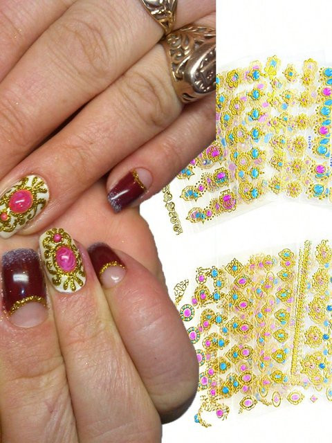 MAGT Nail Art Aufkleber, Gold, 24 Stück, 3D Star Design - Bild 1