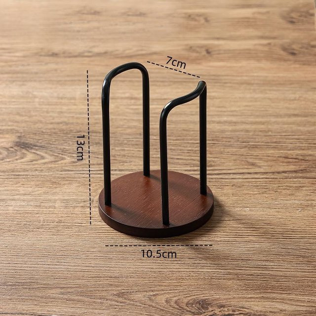 Yiran bag Tischbecher-Einwegspender und Aufbewahrungsregal aus Holz und Metall in Beige - Bild 1