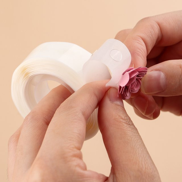 300 Stück doppelseitige Klebepunkte in Transparent für DIY-Bastelprojekte und Handwerk, Durchmesser: 3 mm oder 5 mm - Bild 1