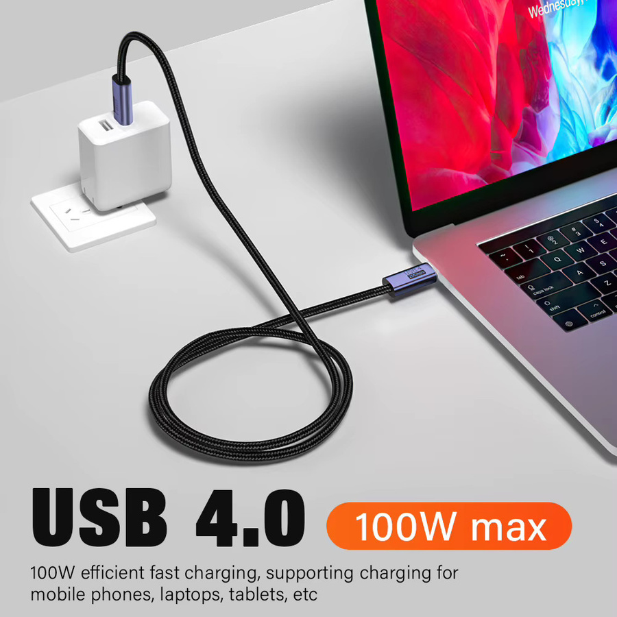 Nephy USB 4.0 auf USB-C Kabel mit 20 Gbit/s und 100W PD Schnellladung für iPhone 15 und MacBook Pro, Thunderbolt 3 kompatibel, 8K @ 60Hz - Bild 3