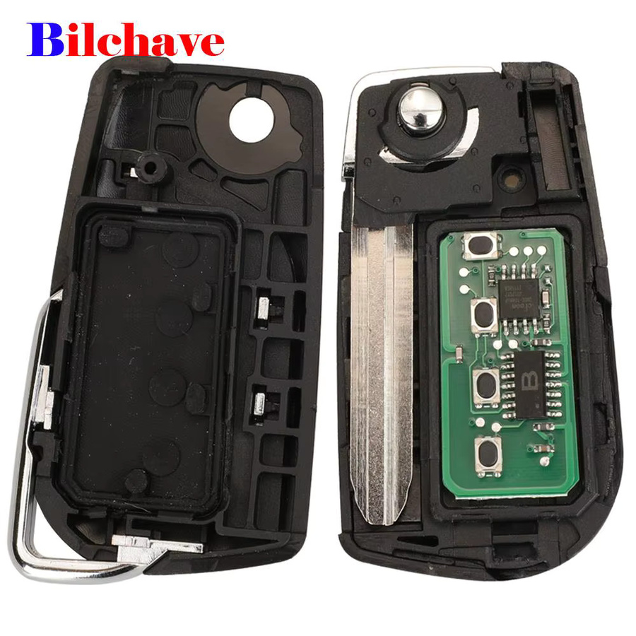 Jingyuqin Modifizierter Autoschlüssel für Toyota Camry und Corolla, 4-Tasten Fernbedienung mit 314MHz, Farbe: Schwarz, HYQ12BDM HYQ12BEL G/H Chip Schlüsselanhänger - Bild 4