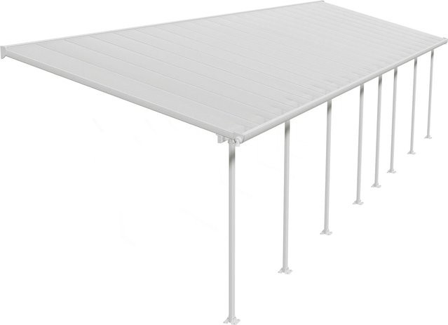 Palram Canopia Terrassenüberdachung Feria Weiß, Wandmontage, Pultdach mit Regenrinne aus Aluminium und verzinktem Stahl - Bild 1