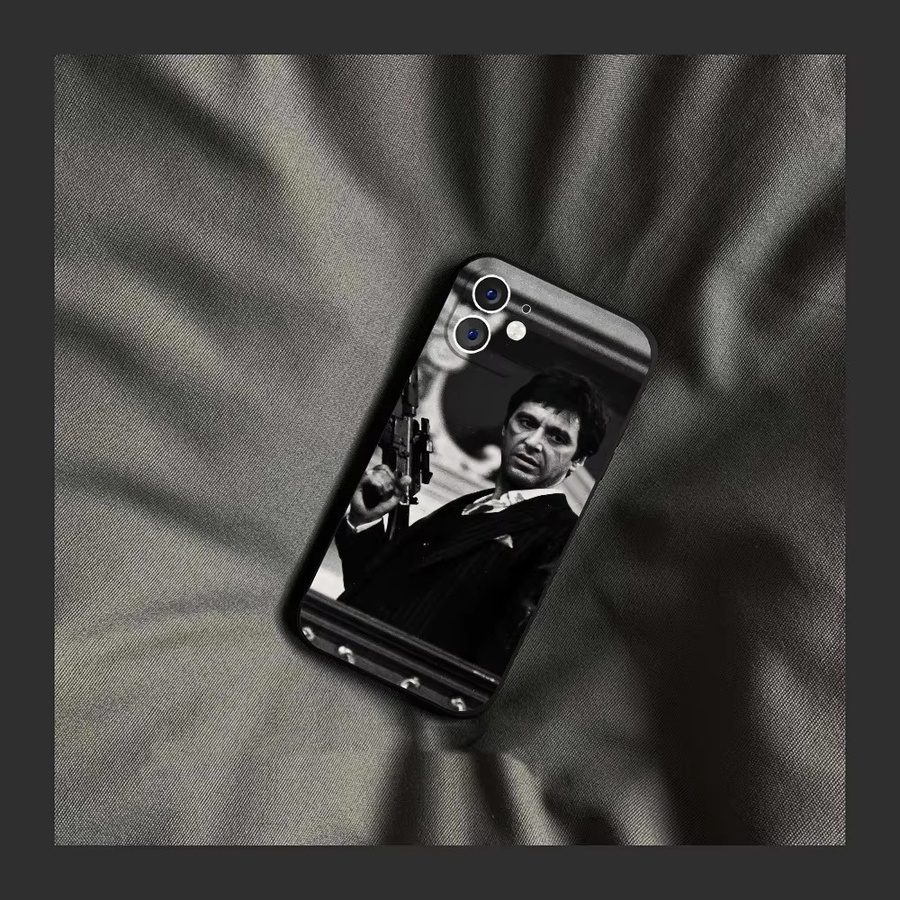 T-Tony Handyhülle Scarface für iPhone 15 14 13 12 11 7 8 Pro Max Mini X XR Plus SE4 in Schwarz, stoßfeste weiche Schutzhülle - Bild 2