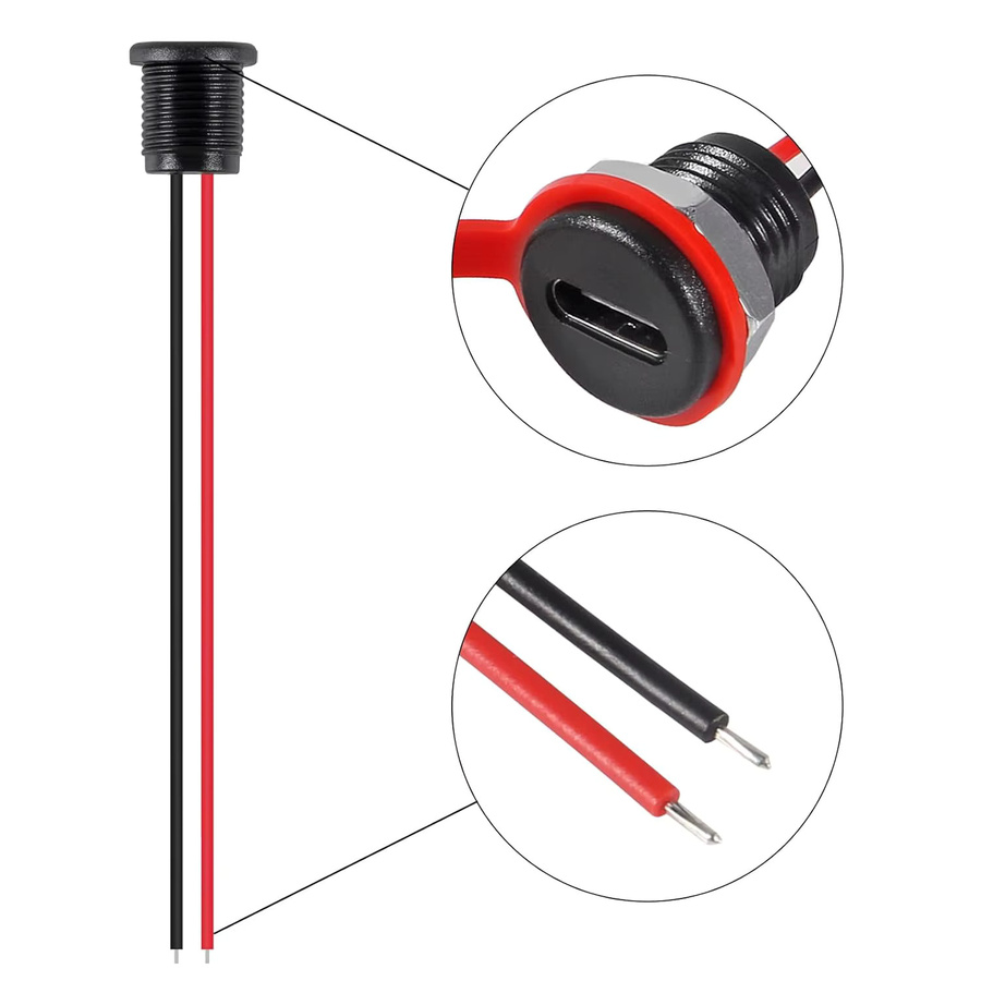 AOKIN 10er Set USB Typ-C Weibliche Ladebuchse 2Pin Adapter Interface 3A - Bild 2