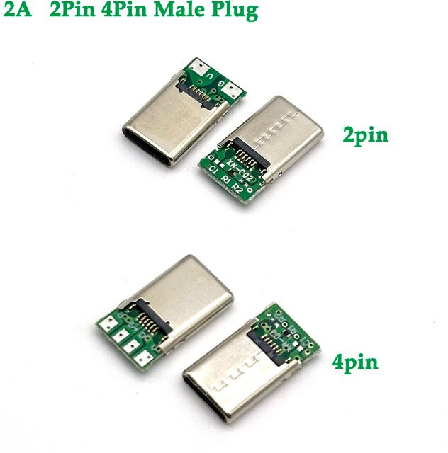 LAJQTAO USB 3.1 Typ-C Stecker und Buchse Adapter Set in Silber für PCB Board und Lötarbeiten - Bild 1