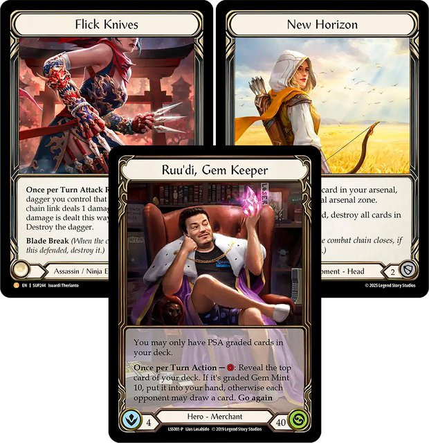 KAYOU Flesh and Blood Ruu'di Gem Keeper Rudy Alpha Investments FLICK KNIVES Concealed Blade FAB Proxy Regular Card - Bild 1