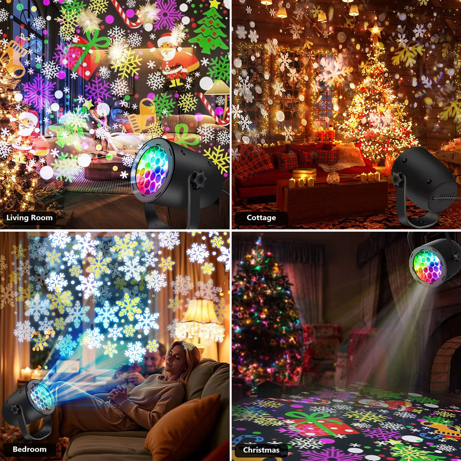Amaryllis Weihnachts-LED-Schneeflocken-Lichterprojektor für Innen und Außen - Bild 6