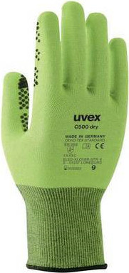 Uvex Handschutz Strick-HS C500 dry in Grün/Grau Größe 07 - Bild 1