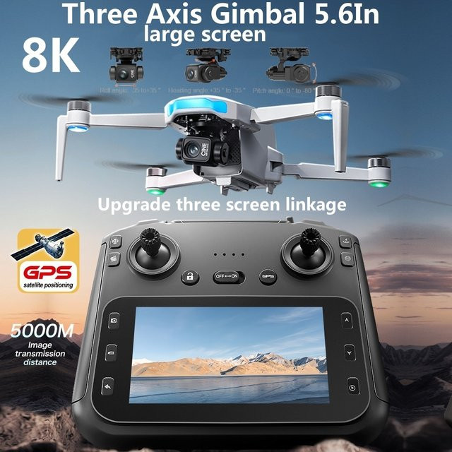 Tccicadas GPS-Drohne, 8K HD-Kameras, ab 14 Jahre, Weiß - Bild 1