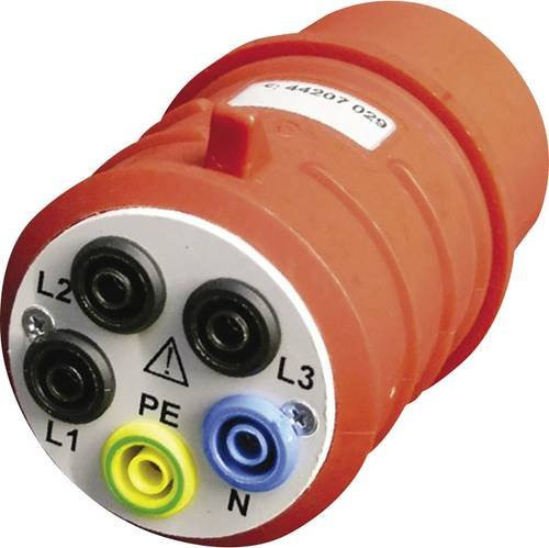 Amprobe DAA-16 Messadapter Drehfeldadapter CEE-Stecker 16A 5polig mit 4mm Buchse in Rot - Bild 1