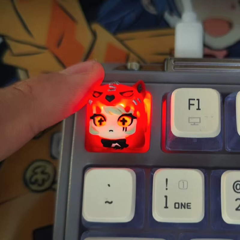 Ajazz Kawaii Keycap Märchen Charaktere Rotkäppchen und Alice aus Harz für mechanische Tastaturen - Bild 3
