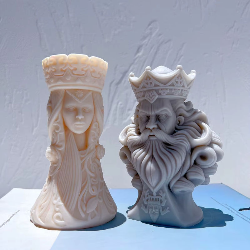 SANZON Silikonform für Schachfiguren aus Sojawachs oder Kunstharz, Weiß, Dekorationsform für König, Königin, Ritter, Turm - Bild 4