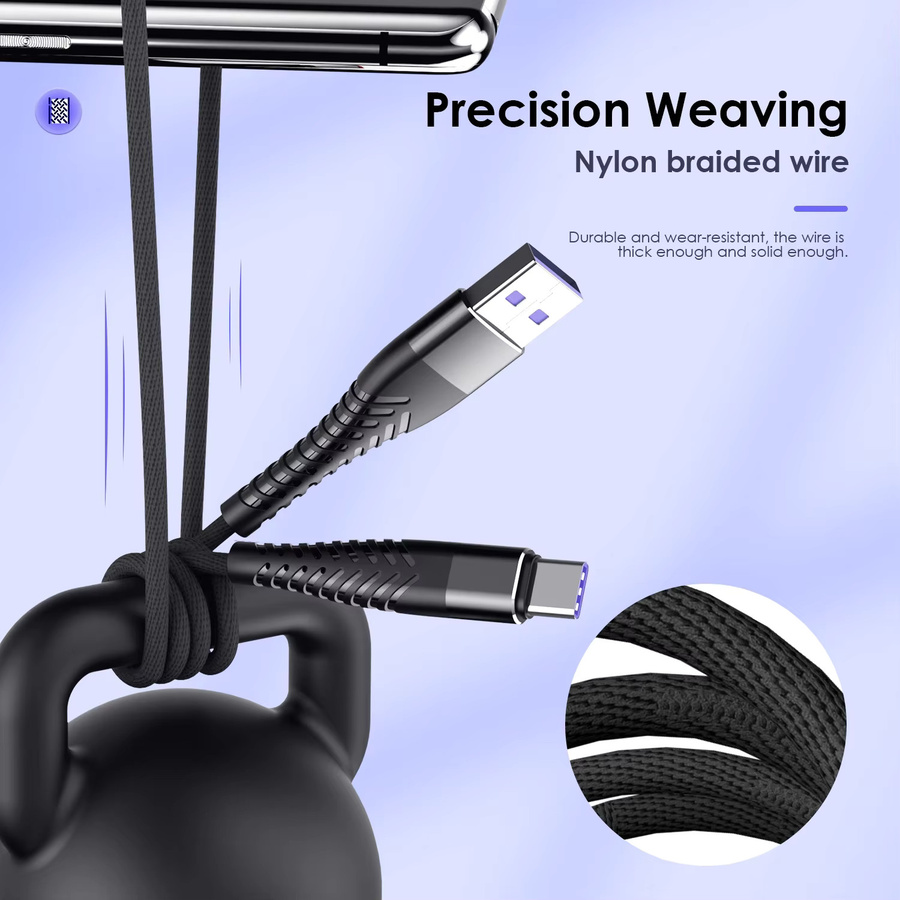PD 100W USB C Schnellladekabel und Datenkabel USB auf Typ C in Weiß - Bild 6