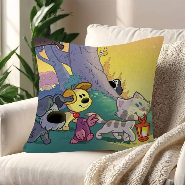 Personalisierter Anime Woezel und Pip Kissenbezug aus Polyester, Mehrfarbig, B/B: 30 x 30 cm - Bild 1