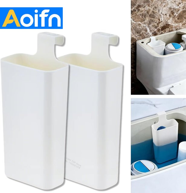 Aoifn Toilettenreinigungstabletten-Halter als hängender Spender in Weiß aus Kunststoff - Bild 1