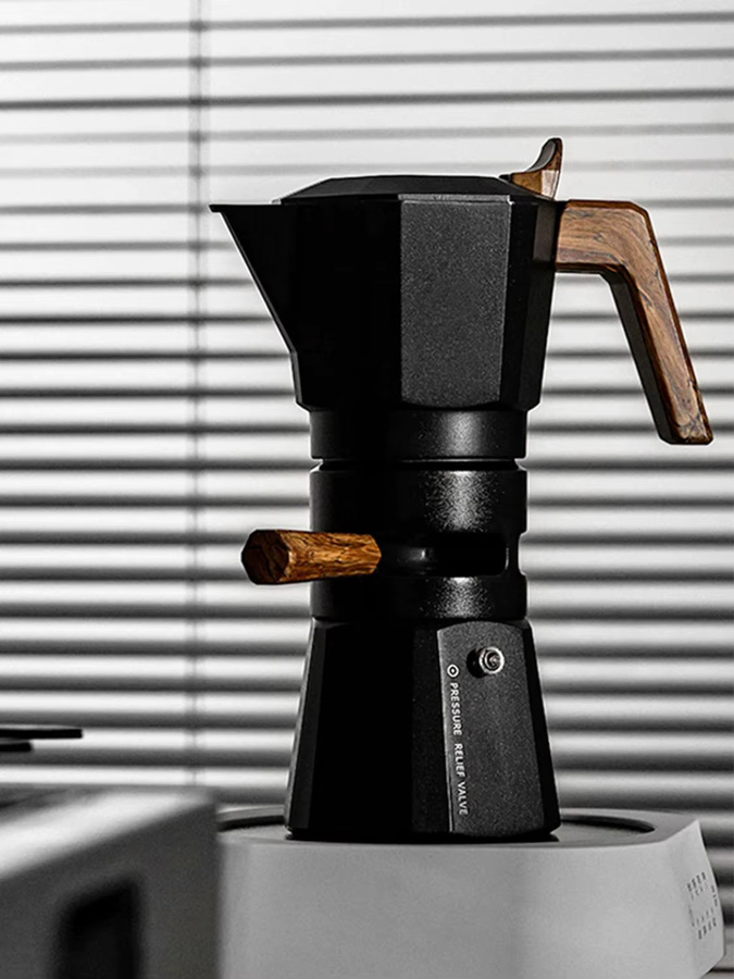 ZIRKUS Espressokocher Moka Pot mit Thermostat und Doppelventil in Weiß, 2 Tassen 120ml - Bild 3