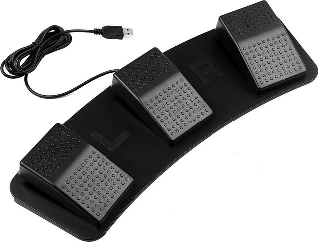mfySpace FS23 P USB Dreifach-Fußschalter Multifunktionales Anpassbares Fußpedal für Bildaufnahme und Musik in Schwarz - Bild 1