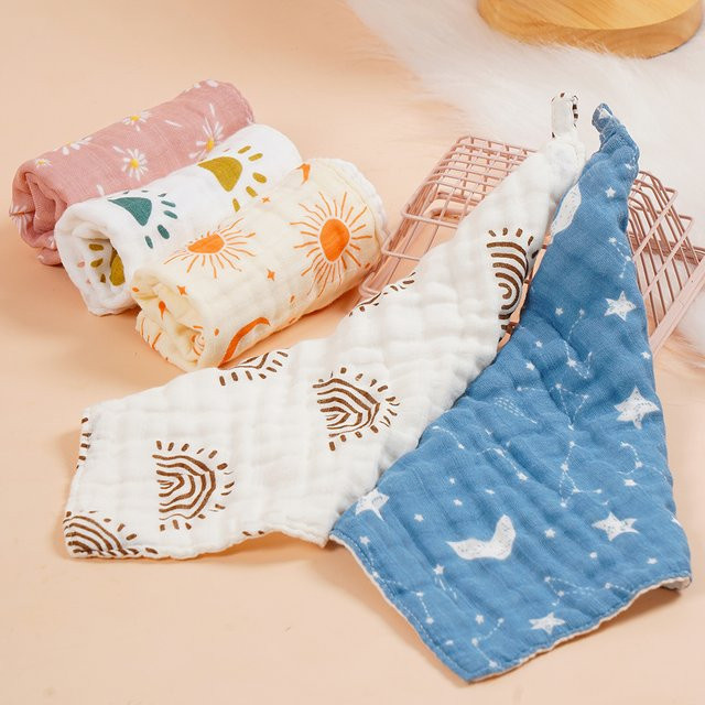 Elinfant Baby-Set aus 100 % Baumwoll-Musselin: Weiches Spucktuch, Lätzchen und Gesichtstuch für dein Baby - Bild 1