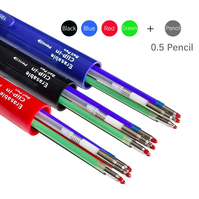 LCOMMO 5-in-1 Löschbarer Gelstift Mehrfarbig mit magischer Tinte für Schule und Büro - Bild 3