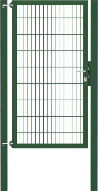 Einzeltor Flexo Plus in Grün mit Pfosten aus Stahl, Breite: 100 cm, Höhe: 180 cm, Pfosten B/T: 80 x 80 cm - Bild 1