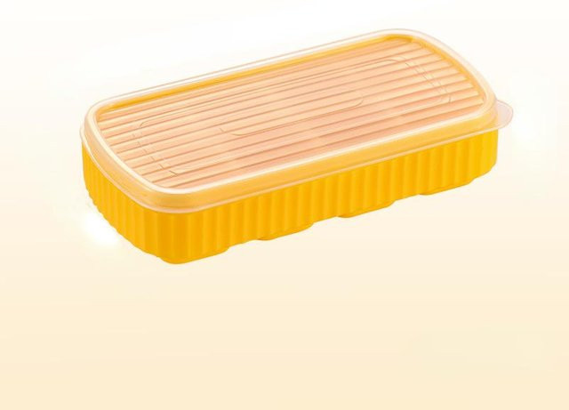 Eiswürfelform mit Deckel von chenxiaogang aus Silikon in Gelb, stapelbare Eiswürfelbereiter und Eis am Stiel Form - Bild 1