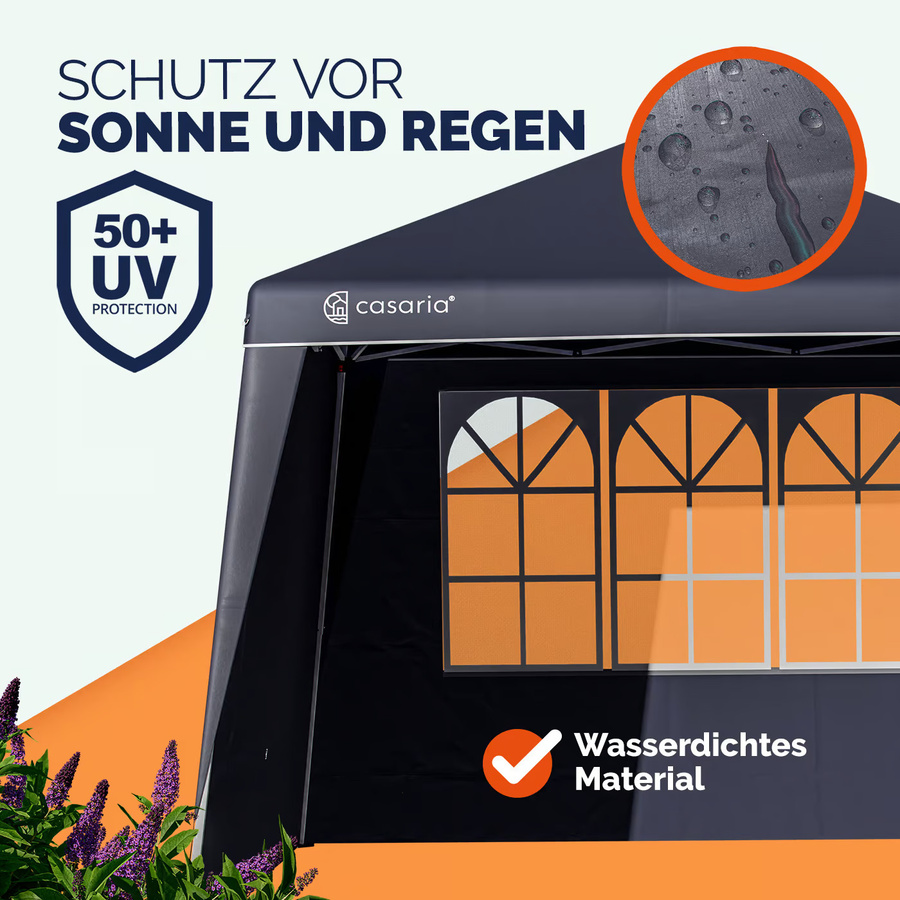 2er-Set Seitenwände für Faltpavillon Capri in Anthrazit, Maße: 3 x 3 m - Bild 2