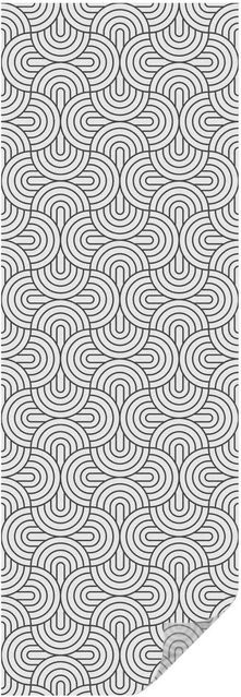 Tulup Fensterfolie Geometrische Halbkreise Sichtschutz Schwarzweiß B: 50 cm, H: 146 cm - Bild 1