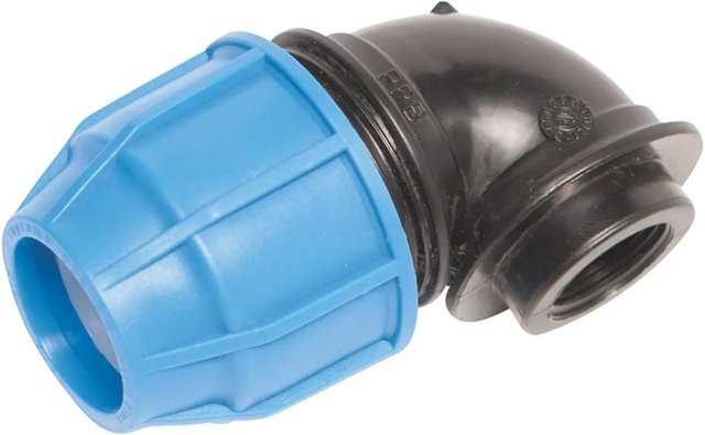 LUX-TOOLS 90-Grad-Winkel für PE-Rohre Ø 32 mm x 24,1 mm (3/4 Zoll) in Blau - Bild 1