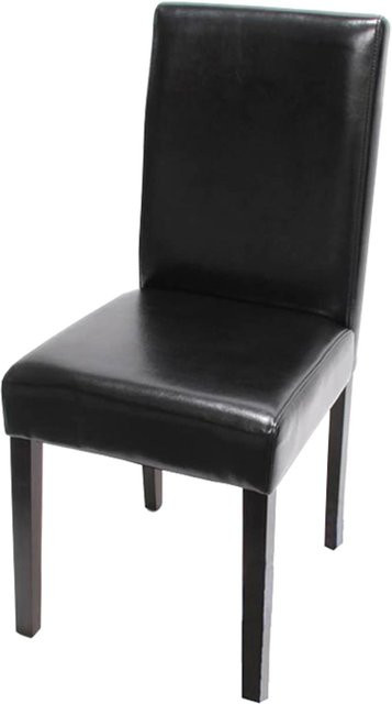 MCW Esszimmerstuhl Littau aus Kunstleder in Schwarz mit dunklen Beinen - Bild 1