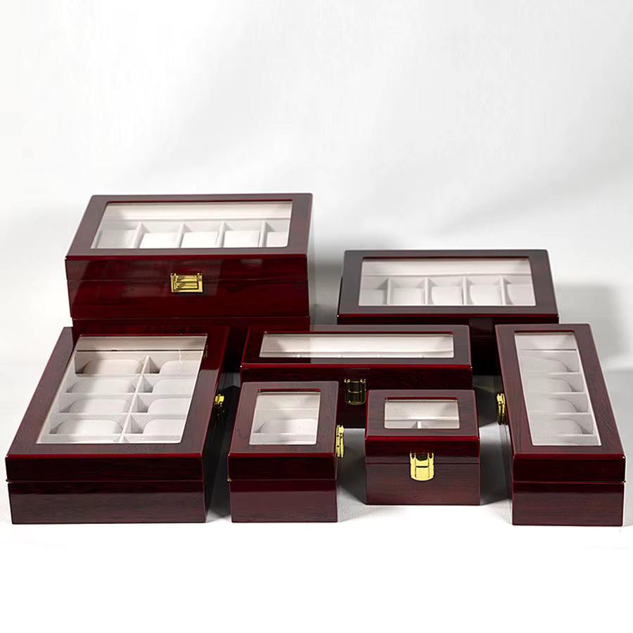 DELESYS Holz Uhrenbox Organizer für Männer mit geometrischem Design - Bild 4