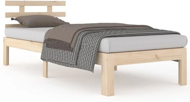vidaXL Massivholzbett aus Kiefernholz in Braun, modern, B/T: 100 x 200 cm - Bild 1