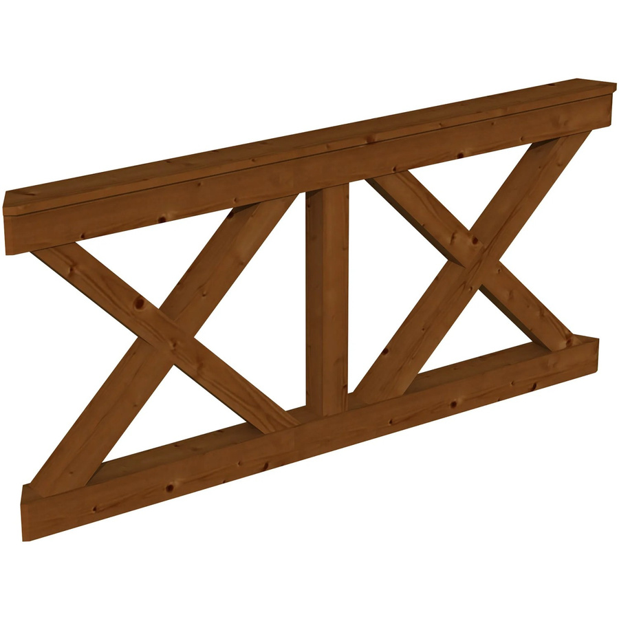 Skan Holz Brüstung Andreaskreuz aus Fichte in Nussbaum, B: 180 cm, H: 84 cm - Bild 2