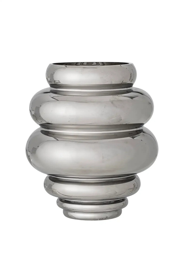Bloomingville Vase Zorya aus Glas in Silber mit bubbliger Struktur, Höhe: 21 cm - Bild 1