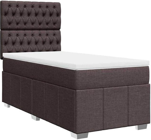 vidaXL Boxspringbett mit Matratze Hybrid-Design in Dunkelbraun, B/T: 90 x 200 cm - Bild 1