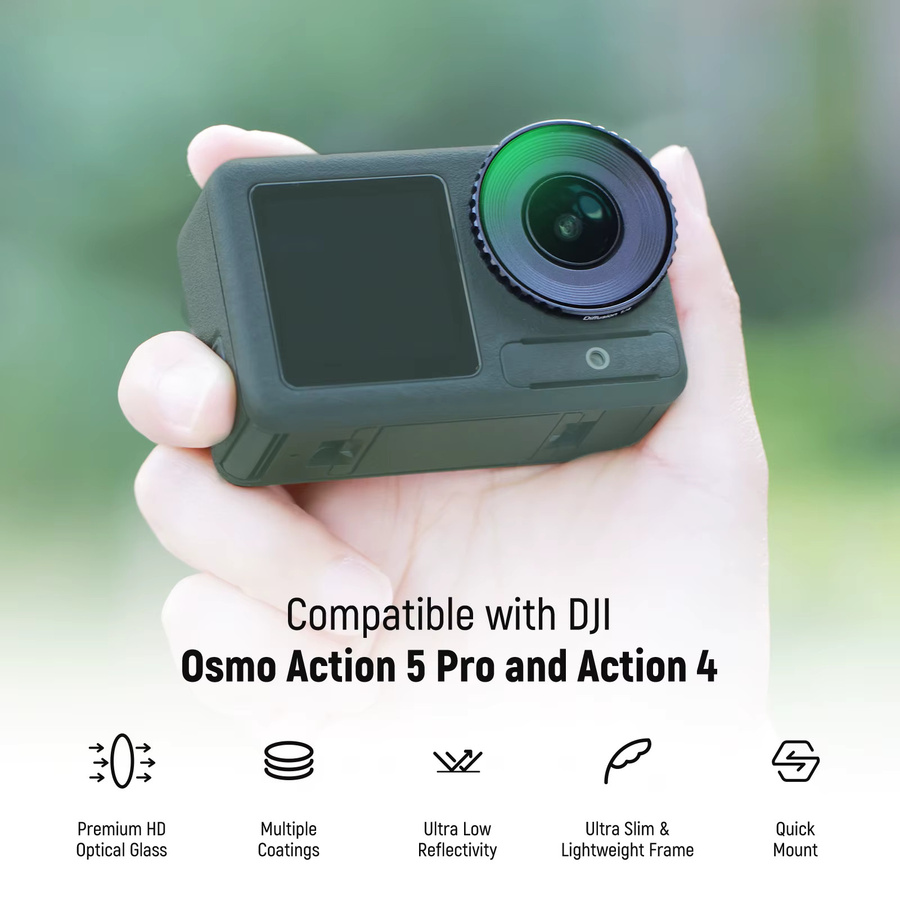 NEEWER ND-Filter-Set für DJI Osmo Action 5 Pro und DJI Osmo Action 4 mit variablem ND8-32 Filter, CPL Filter und Black Mist Diffusion 1/4 Filter - Bild 3