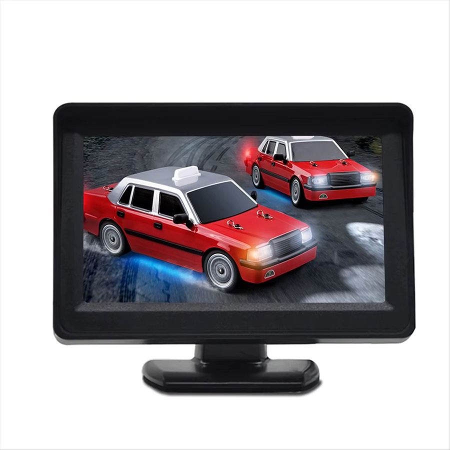 AA97 Rückspiegel Monitor Kit mit 4,3 Zoll TFT LCD Display und Rückfahrkamera für Auto, Schwarz - Bild 3