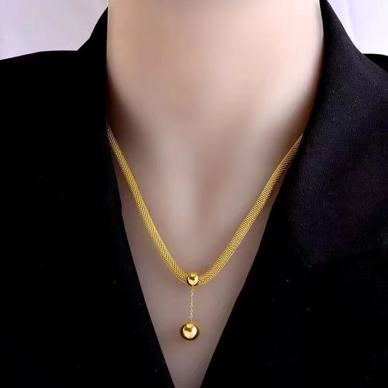 Eilieck Schmuck-Set, Halskette, Anhänger, Ohrringe, Edelstahl, Gold, Perle, Damen - Bild 2