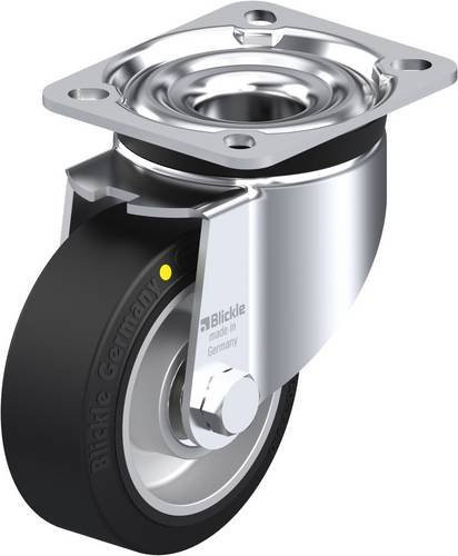 Blickle Lenkrolle LK-ALEV 100K-1-EL in Schwarz und Silber mit 100 mm Rad-Durchmesser und 200 kg Tragfähigkeit - Bild 1