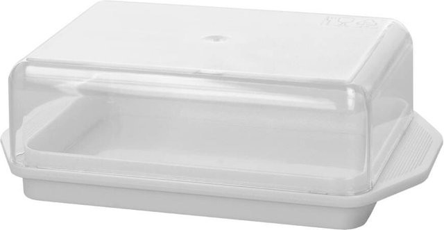Metaltex Butterdose aus Kunststoff in Weiß, B/H/L: 19,1 x 4,9 x 9,2 cm - Bild 1