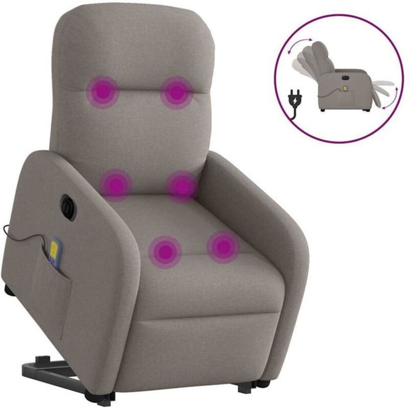 Elektrischer Massagesessel mit Aufstehhilfe von vidaxl in Taupe meliertem Stoff - Bild 1