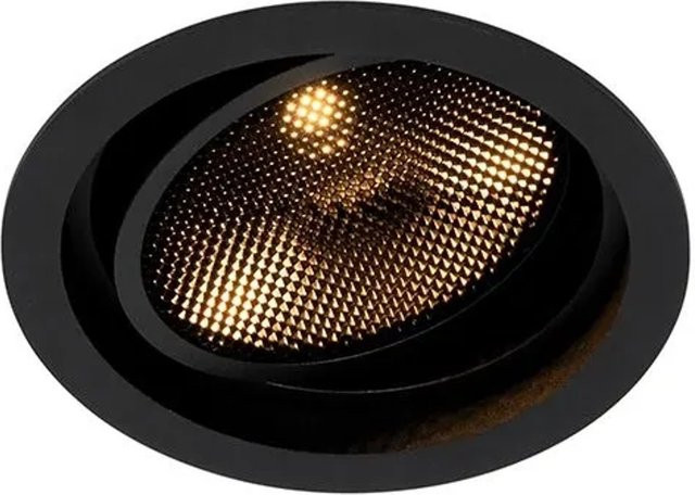 QAZQA Moderner Einbaustrahler Coop 111 Honey in Schwarz, verstellbar und dimmbar, rund aus Aluminium mit GU10 Fassung - Bild 1