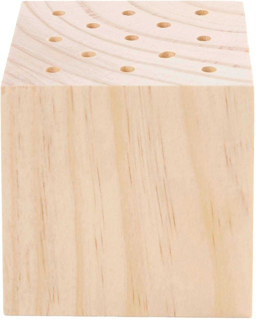 Rico Design Holzständer für Trockenblumen aus Kiefernholz in Natur, B/T/H: 8 x 8 x 8 cm - Bild 1