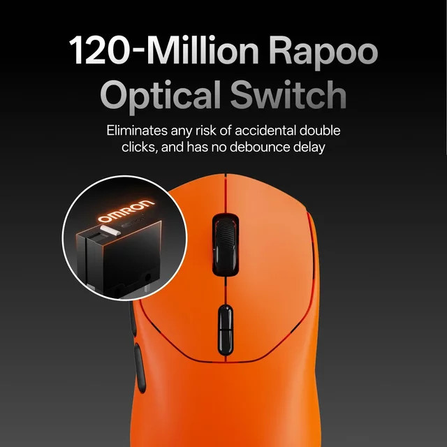 Rapoo VT1 MAX GEN-2 Kabellose Gaming-Maus in Orange, ultraleicht mit 53 g und 8K Polling-Rate - Bild 1