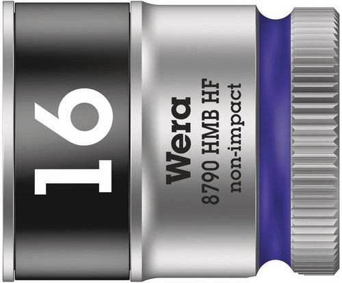 Wera Zyklop Außen-Sechskant Steckschlüsseleinsatz 16 mm mit 3/8 Zoll Antrieb und Haltefunktion in Silber - Bild 1