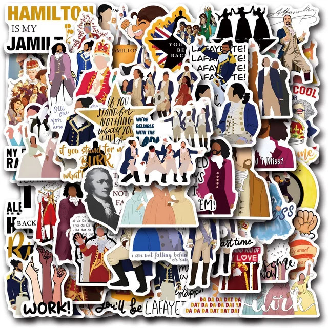 GOGOTU Hamilton Cartoon Aufkleber, 55-teiliges Set - Bild 1