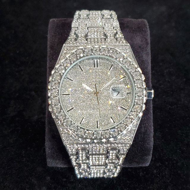 WEISIKAI Armbanduhr Edelstahl, Gold, Diamant, Quarz, Herren - Bild 1