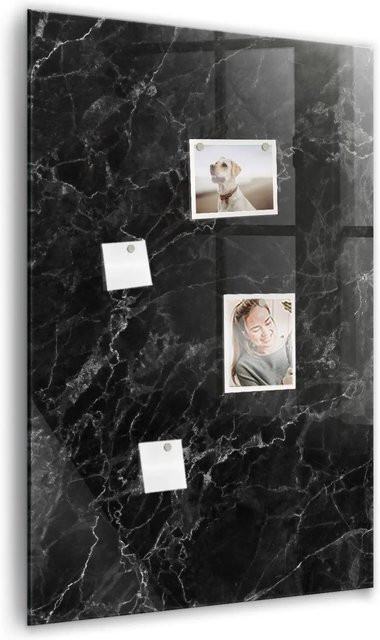 Tulup Glasmagnettafel Dunkler Marmor, Magnetische Glastafel für die Wand, B/H: 60 x 90 cm - Bild 1